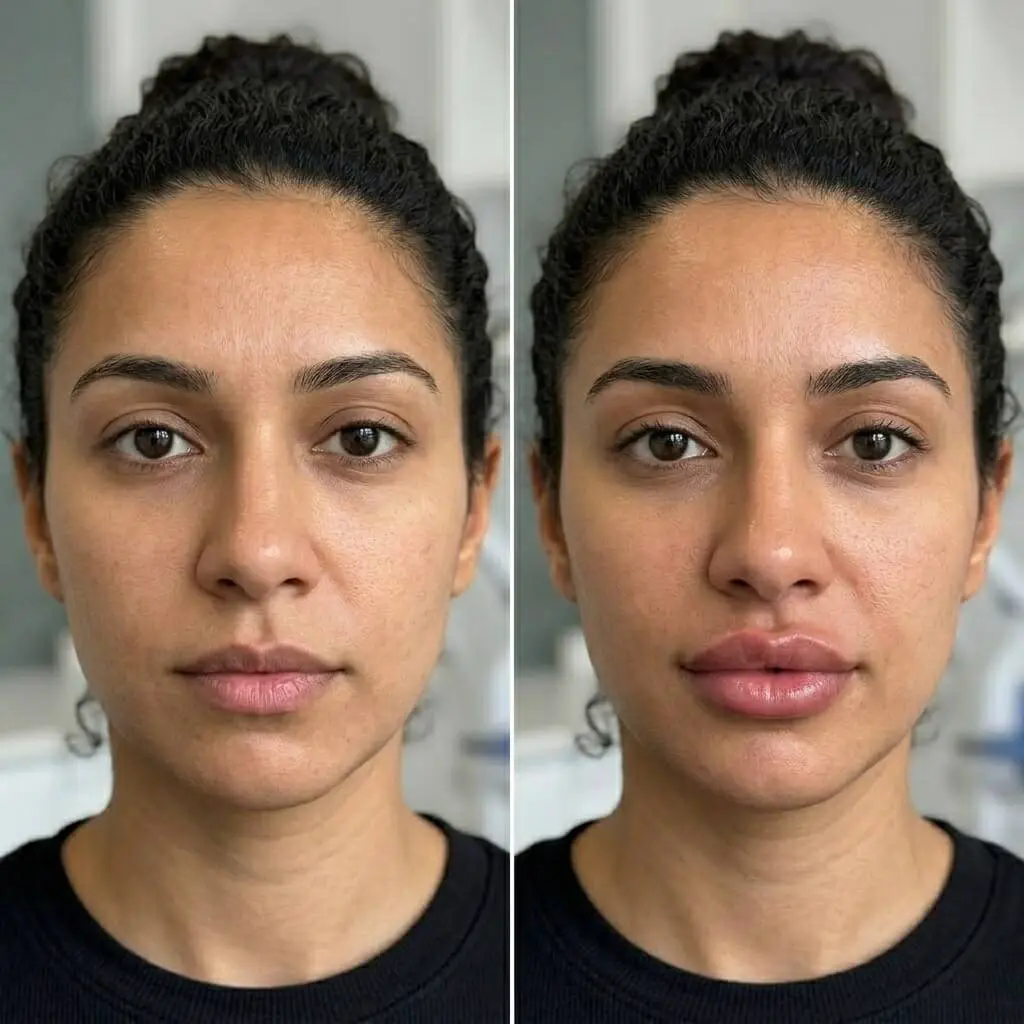 Cupid's bow lip filler Los Angeles - defined border and natural lip shape after treatment
