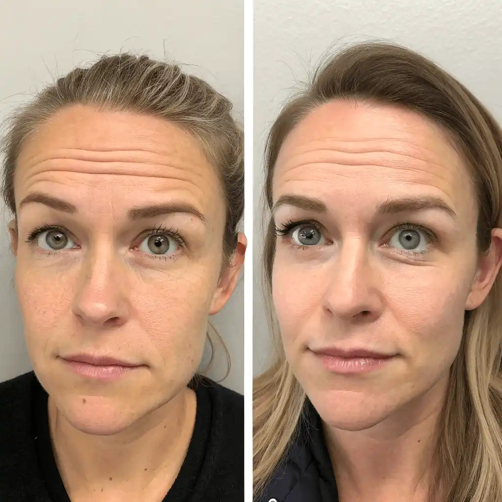 Forehead lines before and after Best Botox Place
Near You after 2 weeks