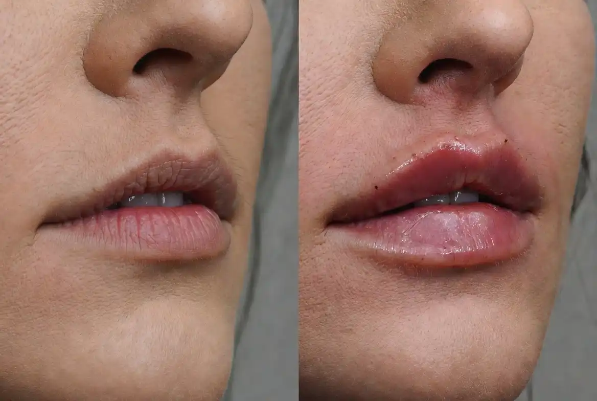 Miami Miami Lip Fillers Forehead lines before and after Botox treatment - smooth natural results after 2 weeks