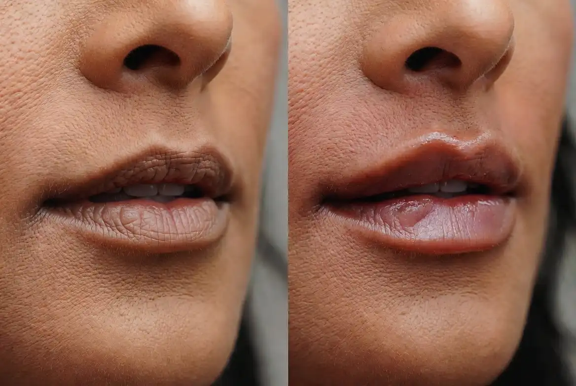 Miami Lip Fillers Forehead lines before and after Botox treatment - smooth natural results after 2 weeks